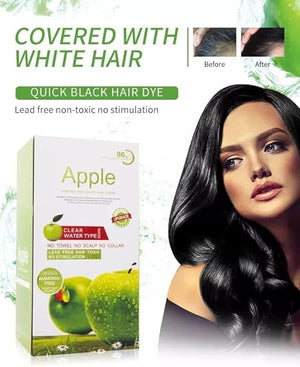 Ammonia Free Apple Fruit Extract Hair Dye Cream 96H To Long Lasting Color for Hair and Beard(black)